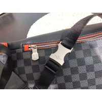 Louis Vuitton LV Men Damier Cobalt Race Discovery Bumbag in Monogram Canvas-Orange (1)