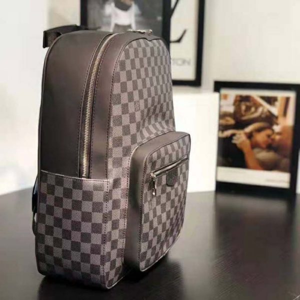 Louis Vuitton LV Men Josh Backpack in Damier Graphite Canvas-Grey (4)