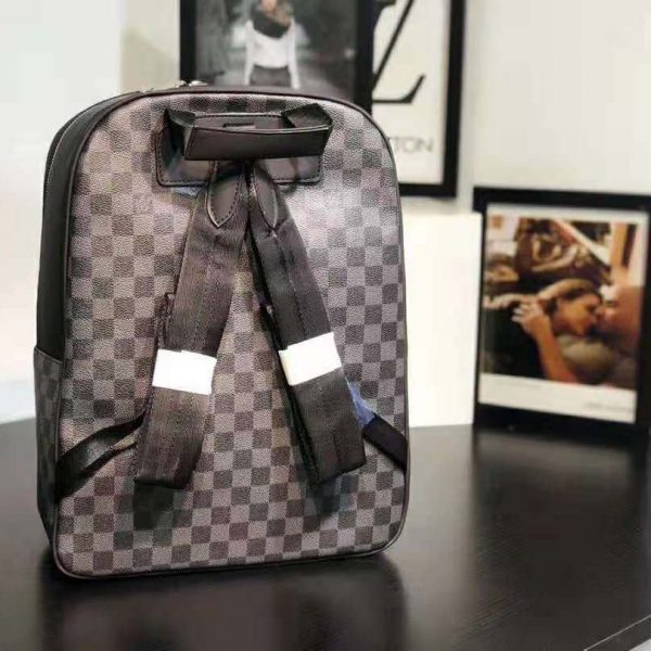 Louis Vuitton LV Men Josh Backpack in Damier Graphite Canvas-Grey (6)