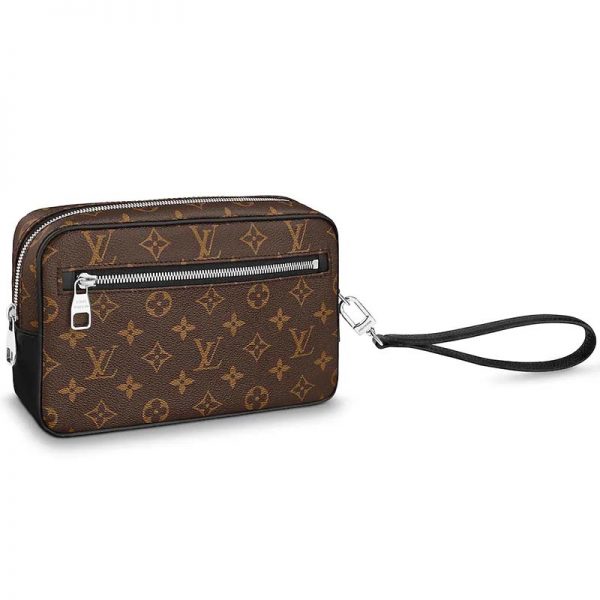 Louis Vuitton LV Men Kasai Clutch in Damier Ebene Canvas-Brown (1)