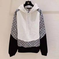 Louis Vuitton LV Men Monogram Circle Cut Hoodie in 100% Cotton-Grey (5)