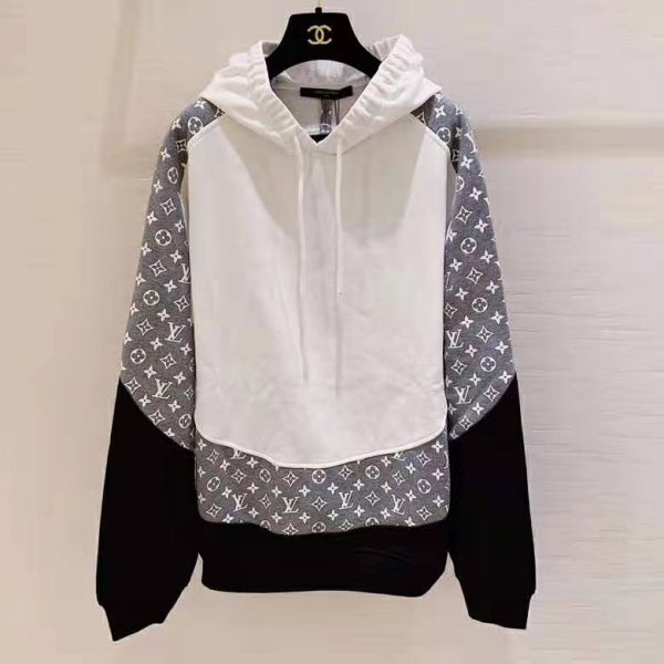 Louis Vuitton LV Men Monogram Circle Cut Hoodie in 100% Cotton-Grey (2)