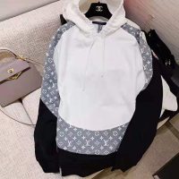 Louis Vuitton LV Men Monogram Circle Cut Hoodie in 100% Cotton-Grey (5)