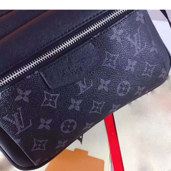 Louis Vuitton LV Men Outdoor Messenger Bag in Taïga Leather with Monogram Canvas-Black (7)