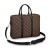 Louis Vuitton LV Men Porte-Documents Voyage PM in Monogram Macassar Canvas-Brown