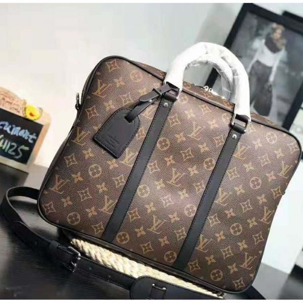 Louis Vuitton LV Men Porte-Documents Voyage PM in Monogram Macassar Canvas-Brown (3)