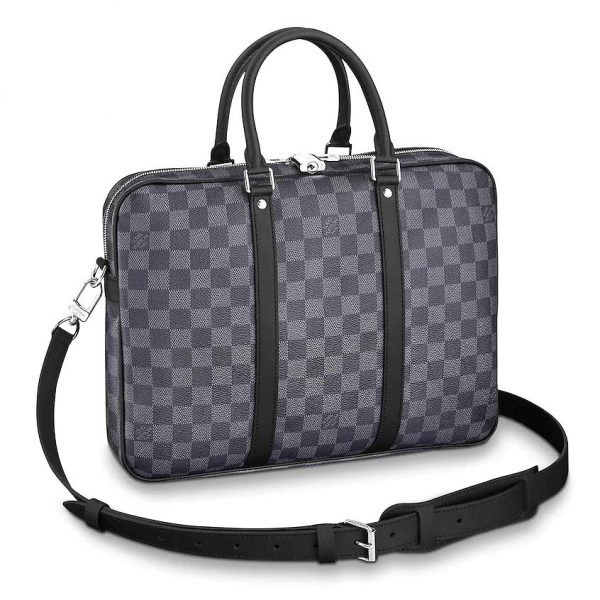 Louis Vuitton LV Men Porte-Documents Voyage PM in Monogram Macassar Canvas-Grey (1)