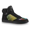 Louis Vuitton LV Men Rivoli Sneaker Boot Shoes in Suede Calf Leather-Black