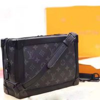 Louis Vuitton LV Men Soft Trunk Soft-Sided Messenger Bag in Monogram Eclipse Canvas-Grey (1)