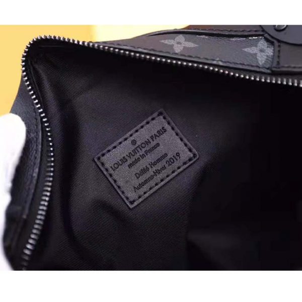 Louis Vuitton LV Men Soft Trunk Soft-Sided Messenger Bag in Monogram Eclipse Canvas-Grey (9)