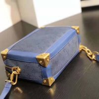 Louis Vuitton LV Men Soft Trunk in Denim Fabric and Monogram-Blue (1)