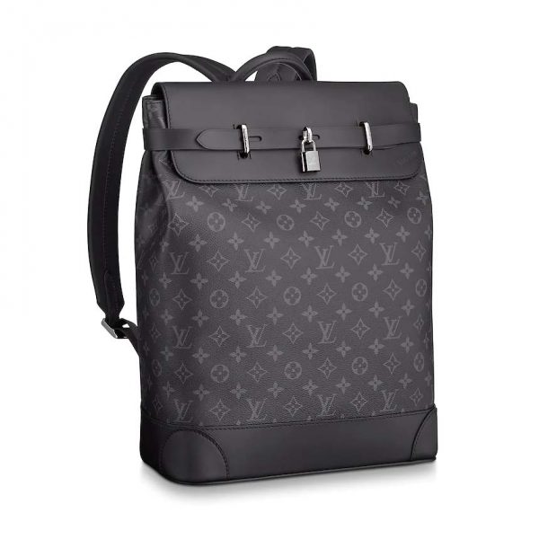 Louis Vuitton LV Men Steamer Backpack in Monogram Eclipse Canvas-Grey (1)