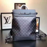 Louis Vuitton LV Men Steamer Backpack in Monogram Eclipse Canvas-Grey (1)