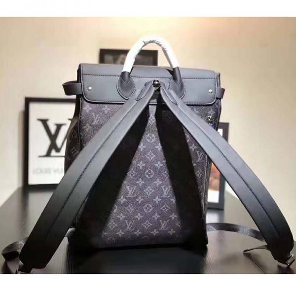 Louis Vuitton LV Men Steamer Backpack in Monogram Eclipse Canvas-Grey (4)