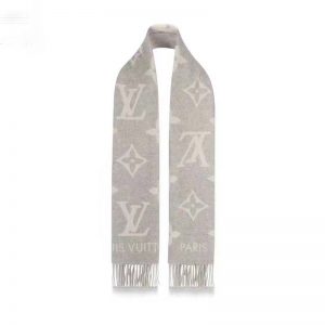 Louis Vuitton LV Unisex Reykjavik Scarf with Monogram Flowers and LV Initials