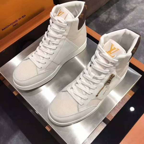 Louis Vuitton LV Unisex Rivoli Sneaker Boot Shoes-White (2)