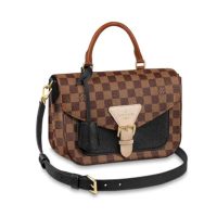 Louis Vuitton LV Women Beaumarchais Flap Bag in Damier Ebene Coated Canvas-Pink (1)
