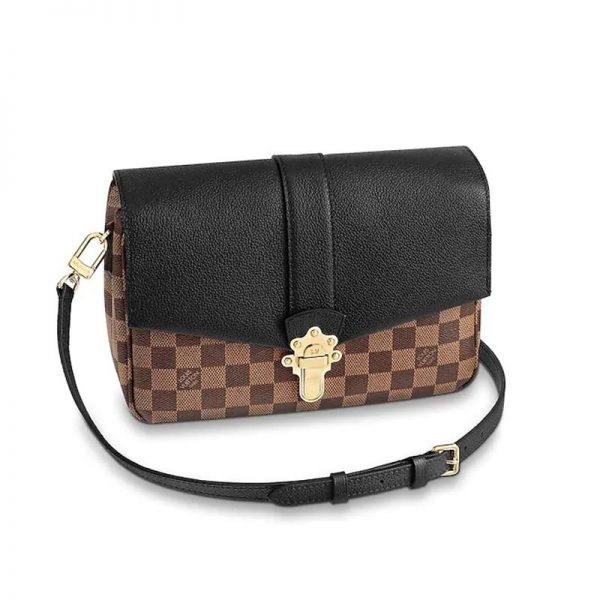 Louis Vuitton LV Women Clapton Bag in Damier Ebene Canvas Grained Calf L (1)