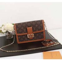 Louis Vuitton LV Women Dauphine MM Handbag in Monogram Canvas-Brown (1)