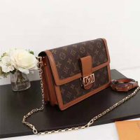 Louis Vuitton LV Women Dauphine MM Handbag in Monogram Canvas-Brown (1)