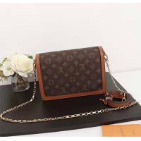 Louis Vuitton LV Women Dauphine MM Handbag in Monogram Canvas-Brown (1)