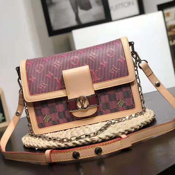 Louis Vuitton LV Women Dauphine MM Handbag in Monogram Canvas-Pink (3)