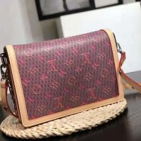 Louis Vuitton LV Women Dauphine MM Handbag in Monogram Canvas-Pink (1)