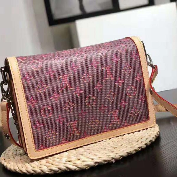 Louis Vuitton LV Women Dauphine MM Handbag in Monogram Canvas-Pink (5)