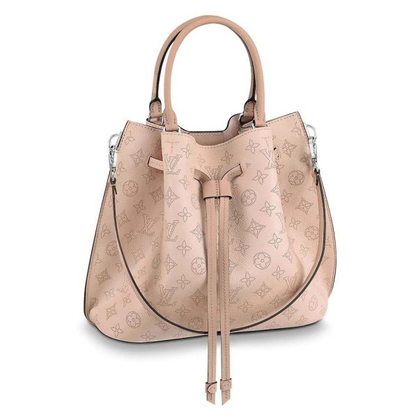 Louis Vuitton LV Women Girolata Bucket Bag in Mahina Calfskin-Pink (1)