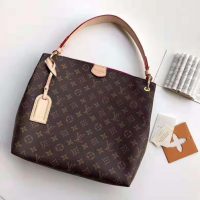 Louis Vuitton LV Women Graceful PM Hobo in Classic Monogram Canvas-Beige (1)