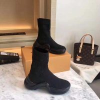 Louis Vuitton LV Women LV Archlight Sneaker Boot in Black Stretch Textile (1)