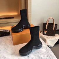 Louis Vuitton LV Women LV Archlight Sneaker Boot in Black Stretch Textile (1)