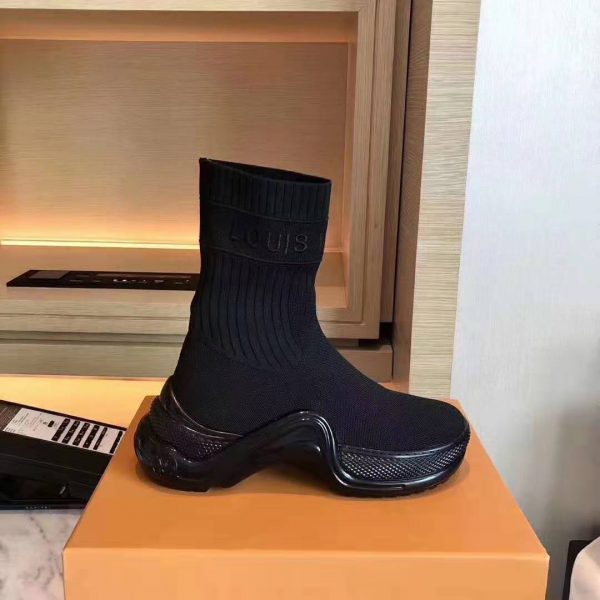 Louis Vuitton LV Women LV Archlight Sneaker Boot in Black Stretch Textile (6)