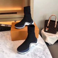 Louis Vuitton LV Women LV Archlight Sneaker Boot in Black and Blue Stretch Textile (1)