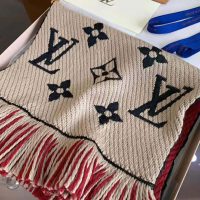 Louis Vuitton LV Women Logo Mania Duo Monogram Wool and Silk Scarf-Sandy (1)