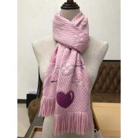 Louis Vuitton LV Women Logomania A La Folie Scarf with Silk Wool-Pink (1)