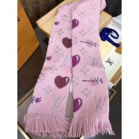 Louis Vuitton LV Women Logomania A La Folie Scarf with Silk Wool-Pink (1)