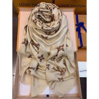 Louis Vuitton LV Women Monogram Giant Jungle Logomania Scarf with Luxuriously Soft Wool-Sandy (1)