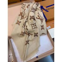 Louis Vuitton LV Women Monogram Giant Jungle Logomania Scarf with Luxuriously Soft Wool-Sandy (1)