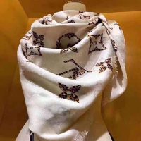 Louis Vuitton LV Women Monogram Giant Jungle Logomania Scarf with Luxuriously Soft Wool-Sandy (1)