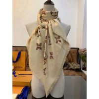 Louis Vuitton LV Women Monogram Giant Jungle Logomania Scarf with Luxuriously Soft Wool-Sandy (1)