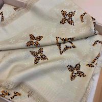 Louis Vuitton LV Women Monogram Giant Jungle Logomania Scarf with Luxuriously Soft Wool-Sandy (1)