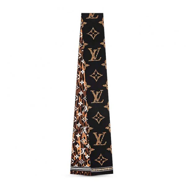 Louis Vuitton LV Women Monogram Giant Jungle Silk Bandeau with Monogram Canvas Fringing-Black (1)