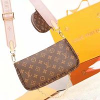 Louis Vuitton LV Women Multi Pochette Accessoires in Monogram Canvas-Pink (1)