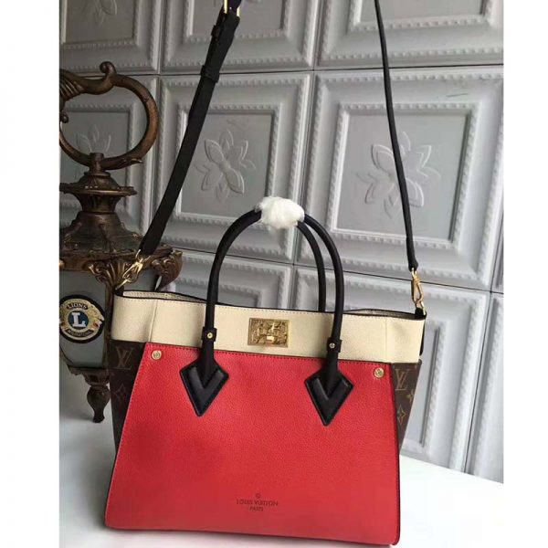 Louis Vuitton LV Women On My Side Bag in Small-Grained Calf Leather-Red (10)
