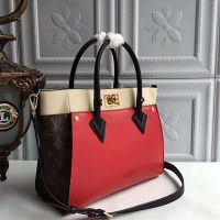 Louis Vuitton LV Women On My Side Bag in Small-Grained Calf Leather-Red (1)