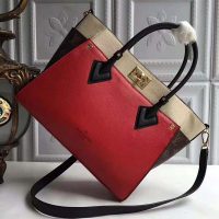 Louis Vuitton LV Women On My Side Bag in Small-Grained Calf Leather-Red (1)