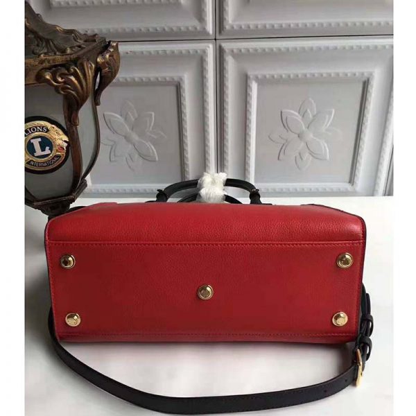 Louis Vuitton LV Women On My Side Bag in Small-Grained Calf Leather-Red (9)
