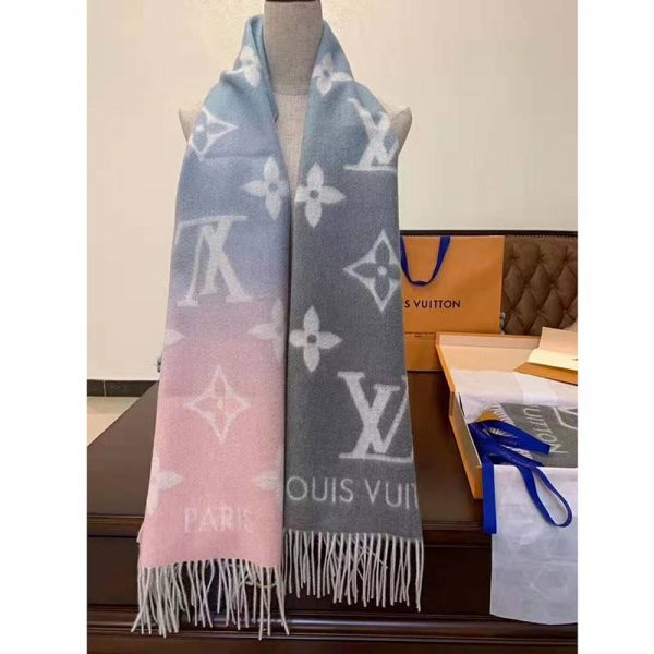 Louis Vuitton LV Women Reykjavik Gradient Cashmere Scarf with Iconic Monogram-Blue (10)