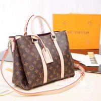 Louis Vuitton LV Women Soufflot MM in Monogram Canvas-Brown (1)